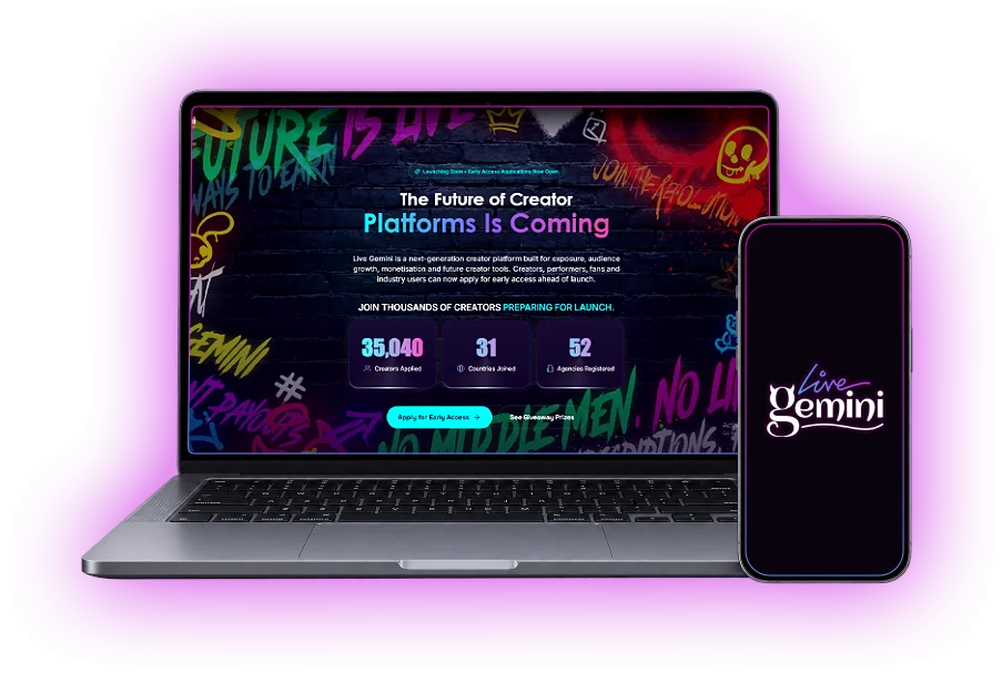 Live Gemini on laptop and mobile
